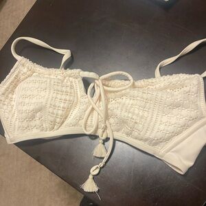 Wild fable crochet bikini with puka shell accents - lightly used